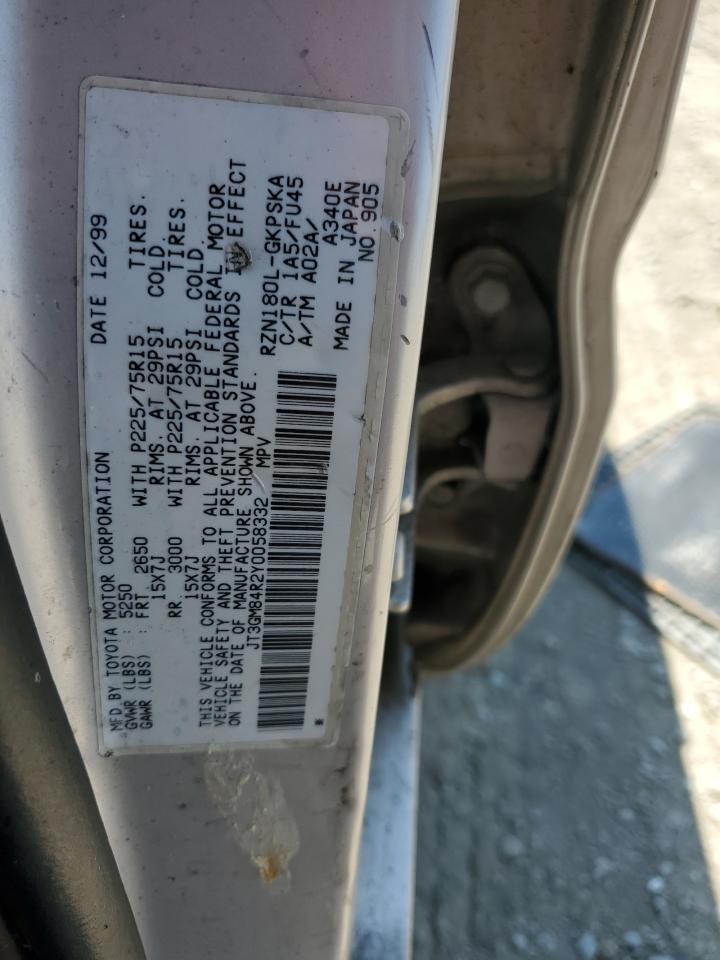 2000 Toyota 4Runner VIN: JT3GM84R2Y0058332 Lot: 60250295