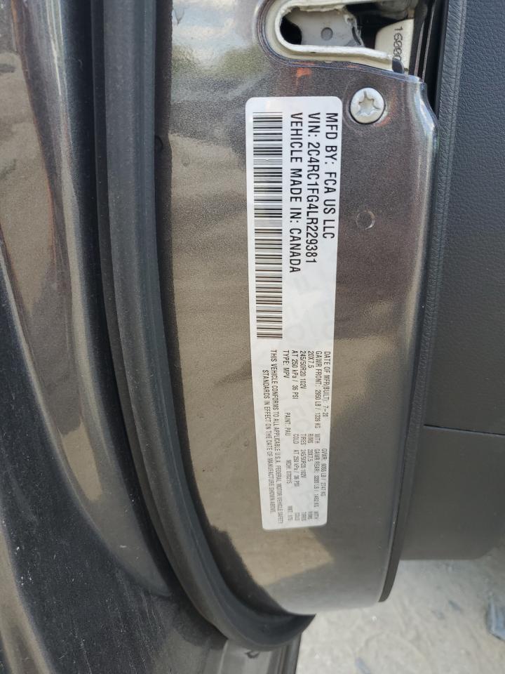 2020 Chrysler Pacifica Touring VIN: 2C4RC1FG4LR229381 Lot: 62151085