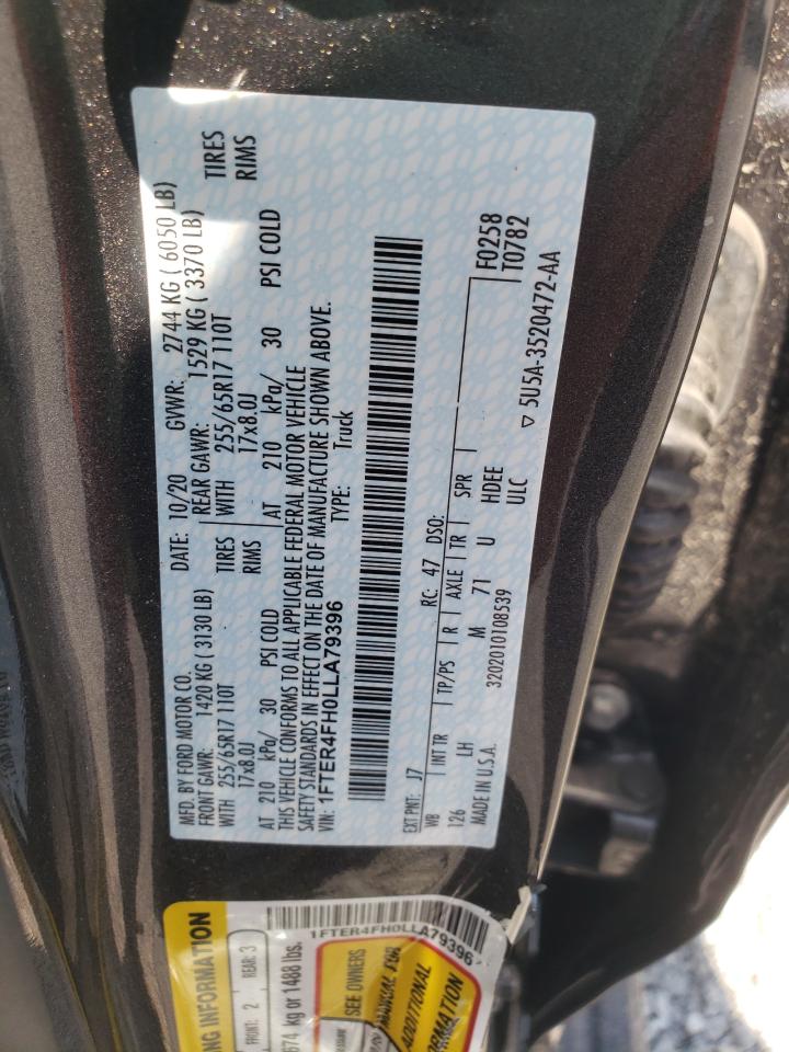 2020 Ford Ranger Xl VIN: 1FTER4FH0LLA79396 Lot: 62365225