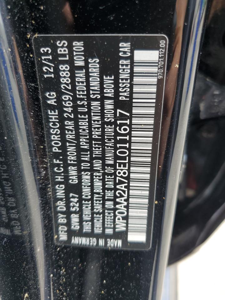 2014 Porsche Panamera 2 VIN: WP0AA2A78EL011617 Lot: 62513665