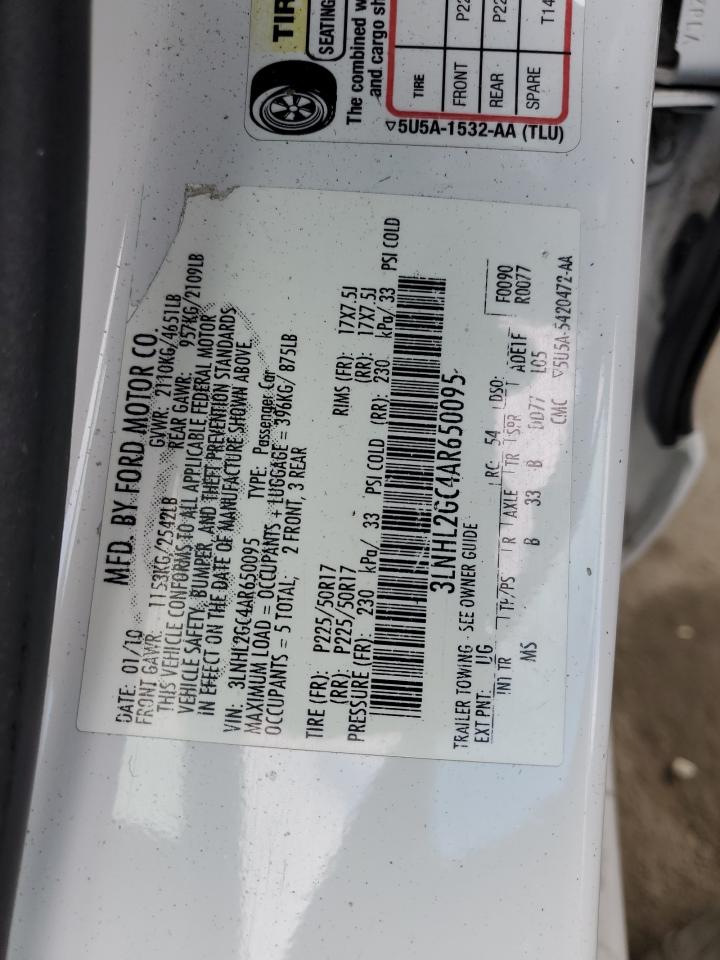 2010 Lincoln Mkz VIN: 3LNHL2GC4AR650095 Lot: 61569605