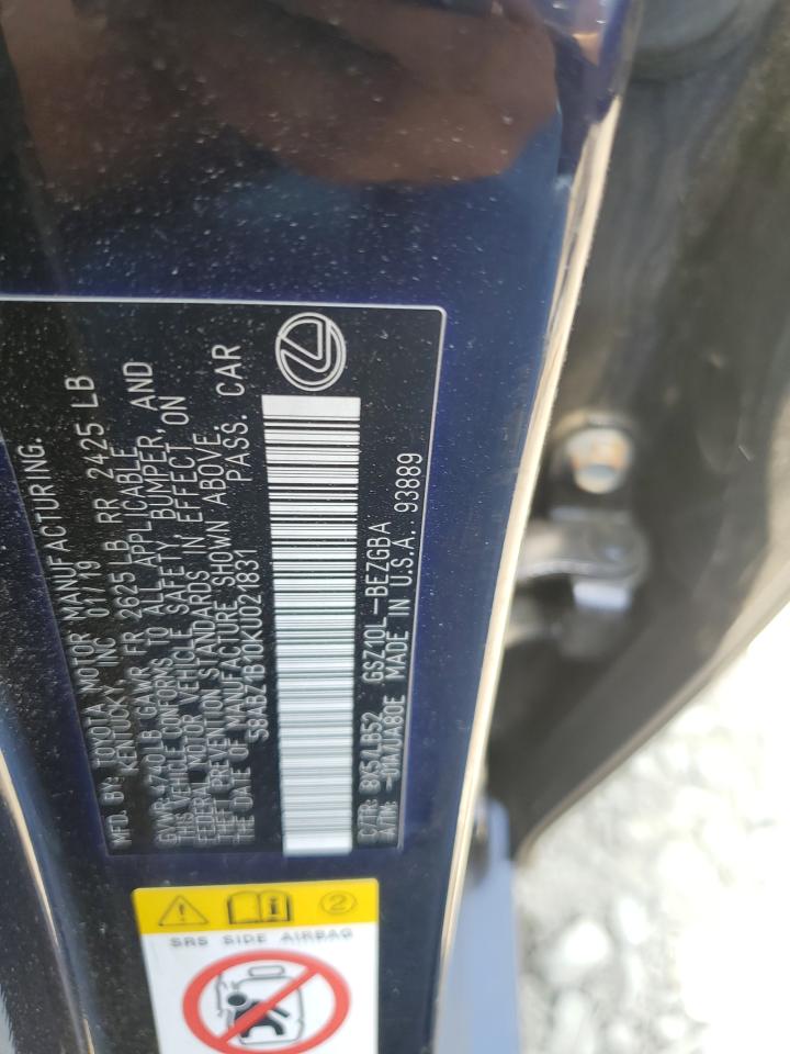 2019 Lexus Es 350 VIN: 58ABZ1B10KU021831 Lot: 62299345