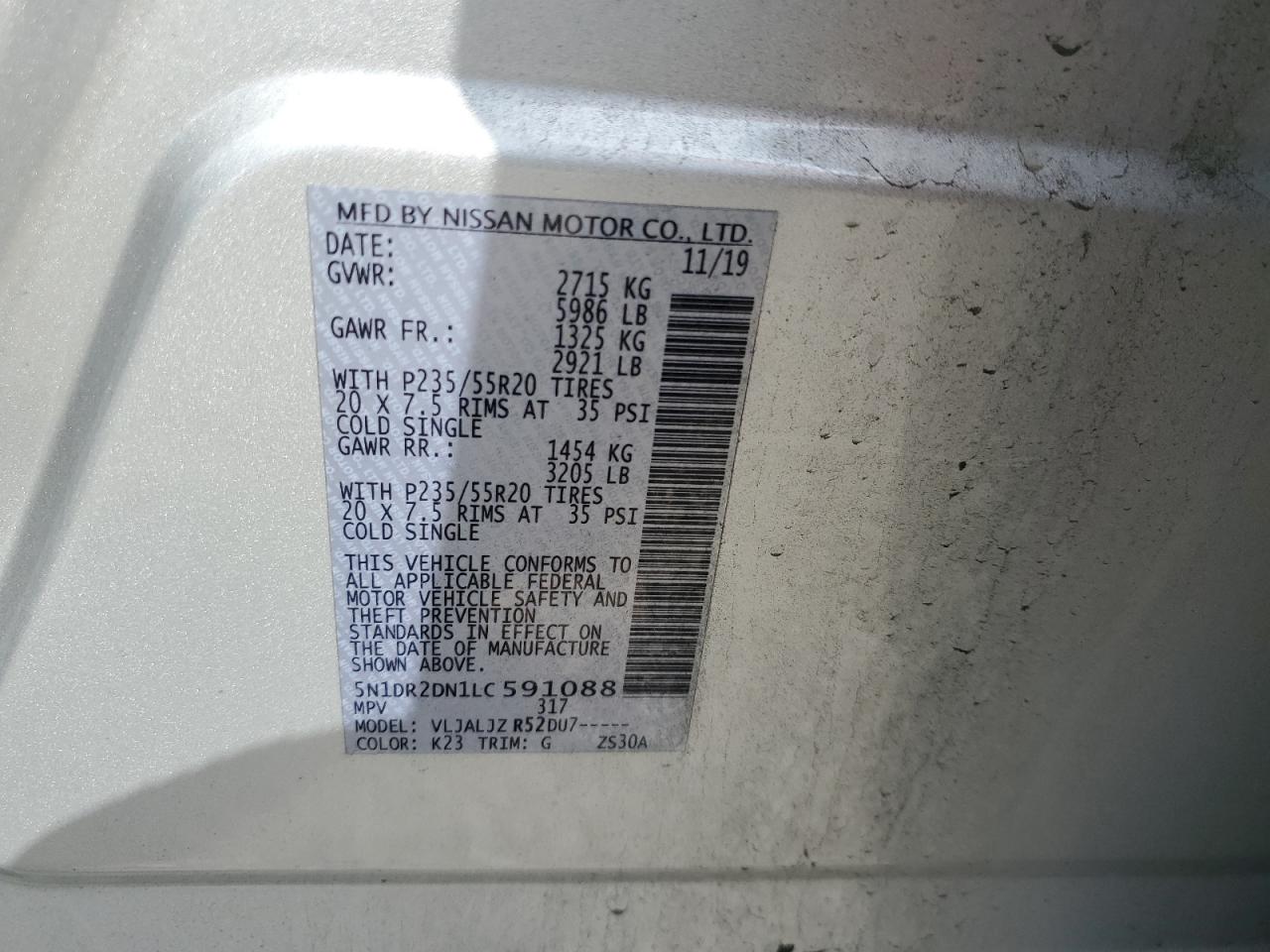 NISSAN PATHFINDER 2020 VIN 5N1DR2DN1LC591088 фото 14