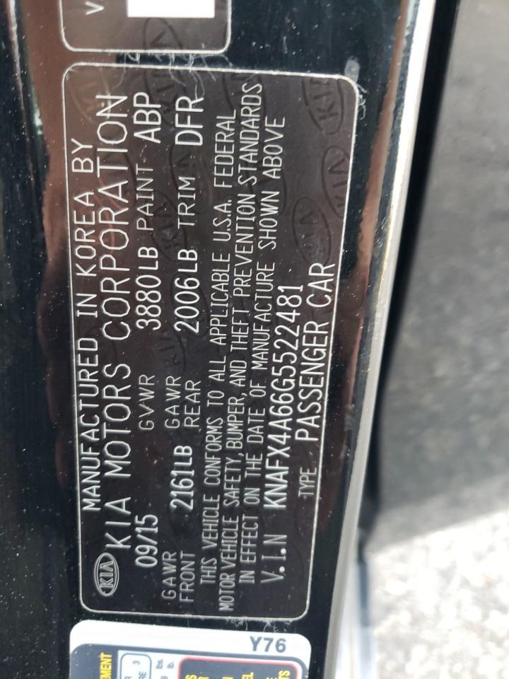 2016 Kia Forte Lx VIN: KNAFX4A66G5522481 Lot: 61955015