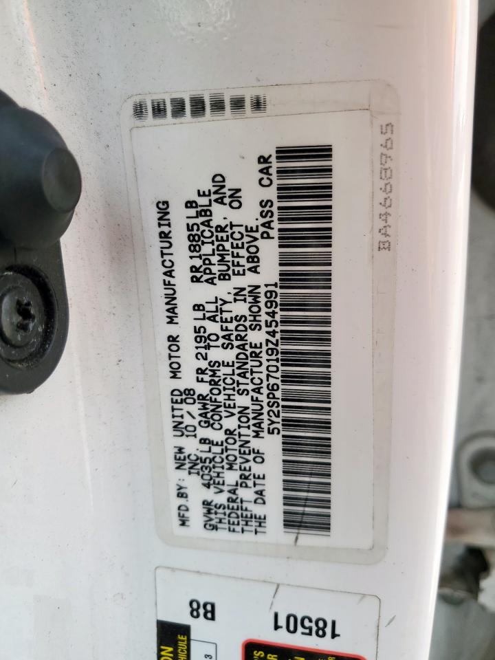 2009 Pontiac Vibe VIN: 5Y2SP67019Z454991 Lot: 61248235