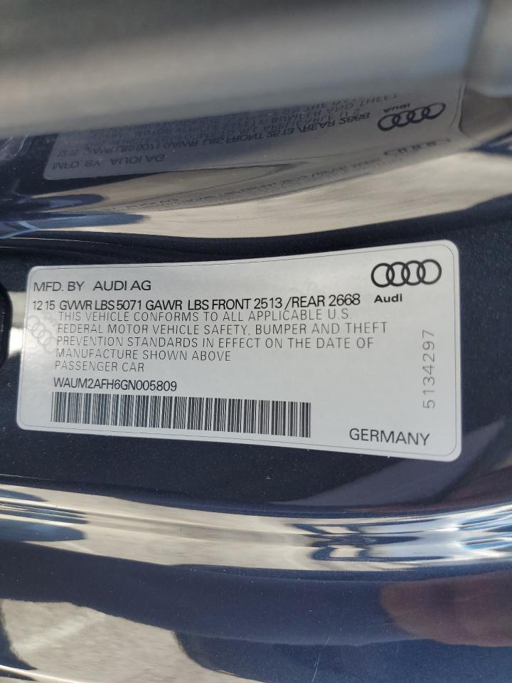2016 Audi A5 Premium Plus S-Line VIN: WAUM2AFH6GN005809 Lot: 62724335