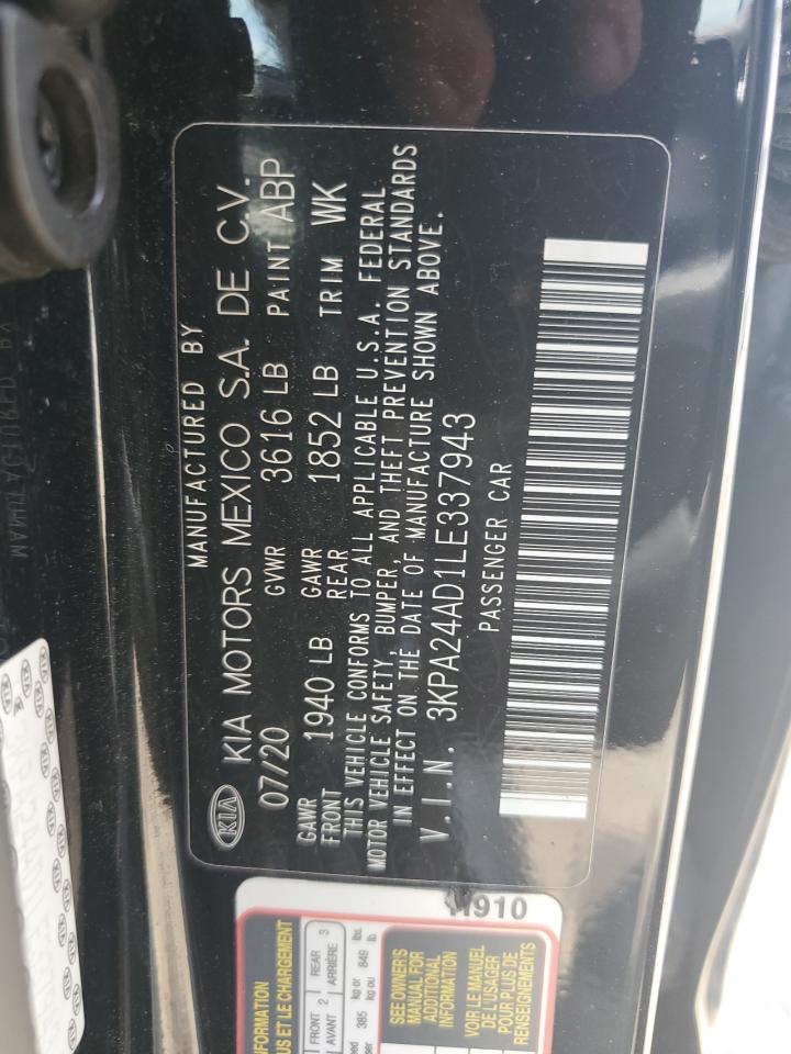 2020 Kia Rio Lx VIN: 3KPA24AD1LE337943 Lot: 61397865