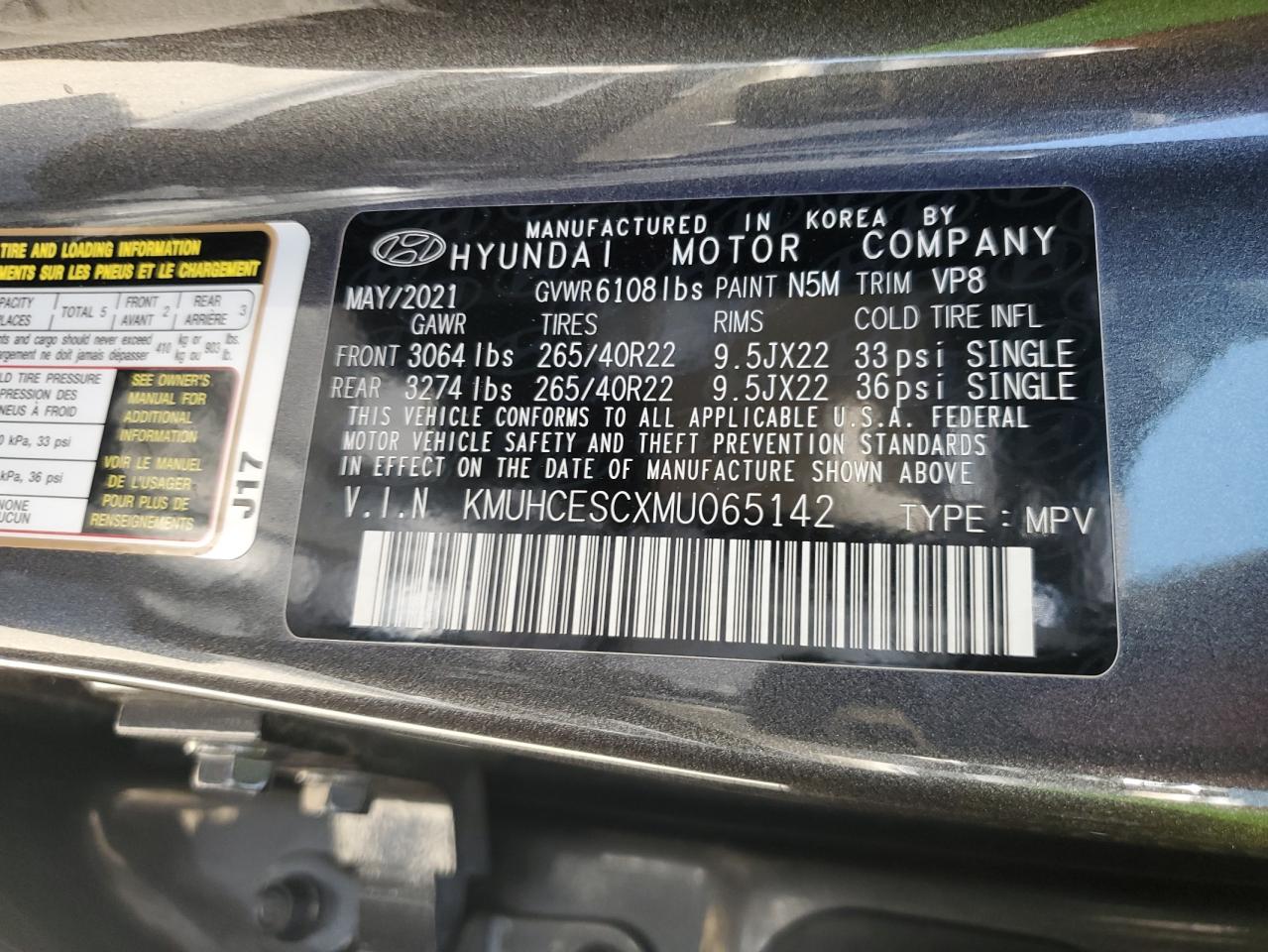 2021 Genesis Gv80 Base VIN: KMUHCESCXMU065142 Lot: 61310135