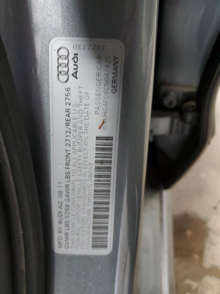 2012 Audi A6 Prestige VIN: WAUHGAFC6CN041825 Lot: 59688425