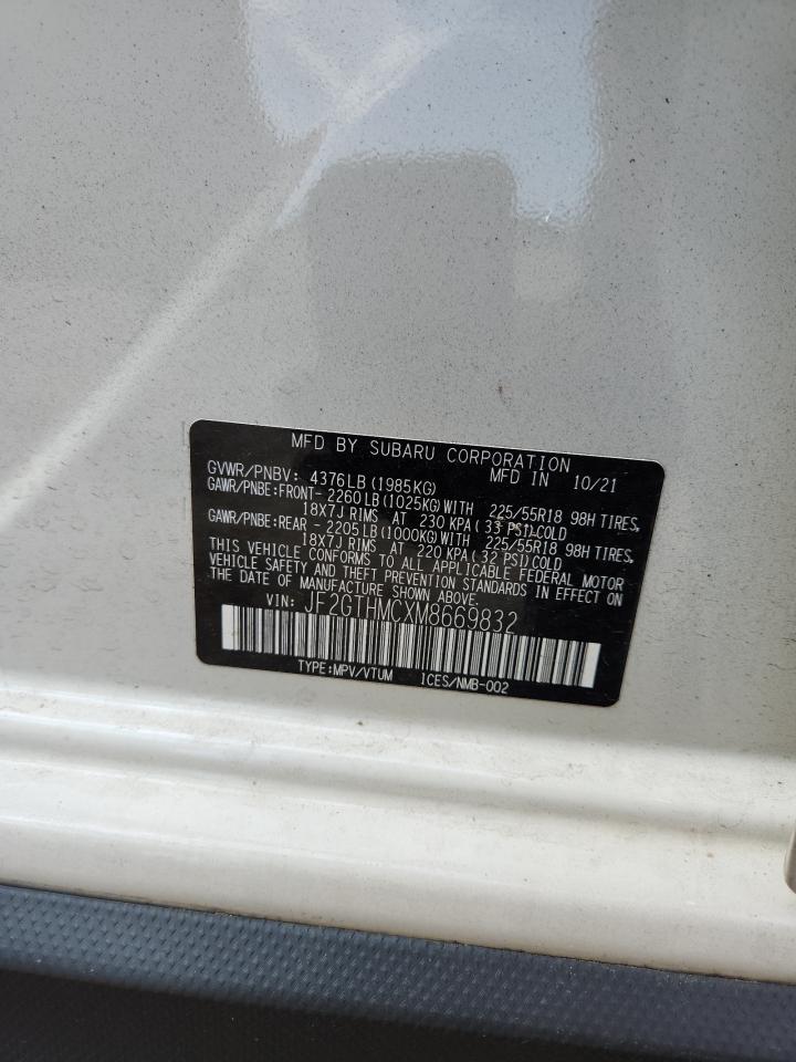 2021 Subaru Crosstrek Limited VIN: JF2GTHMCXM8669832 Lot: 62362735