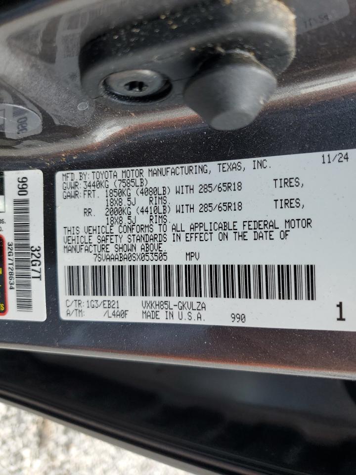2025 Toyota Sequoia Sr5 VIN: 7SVAAABA0SX053505 Lot: 62399265
