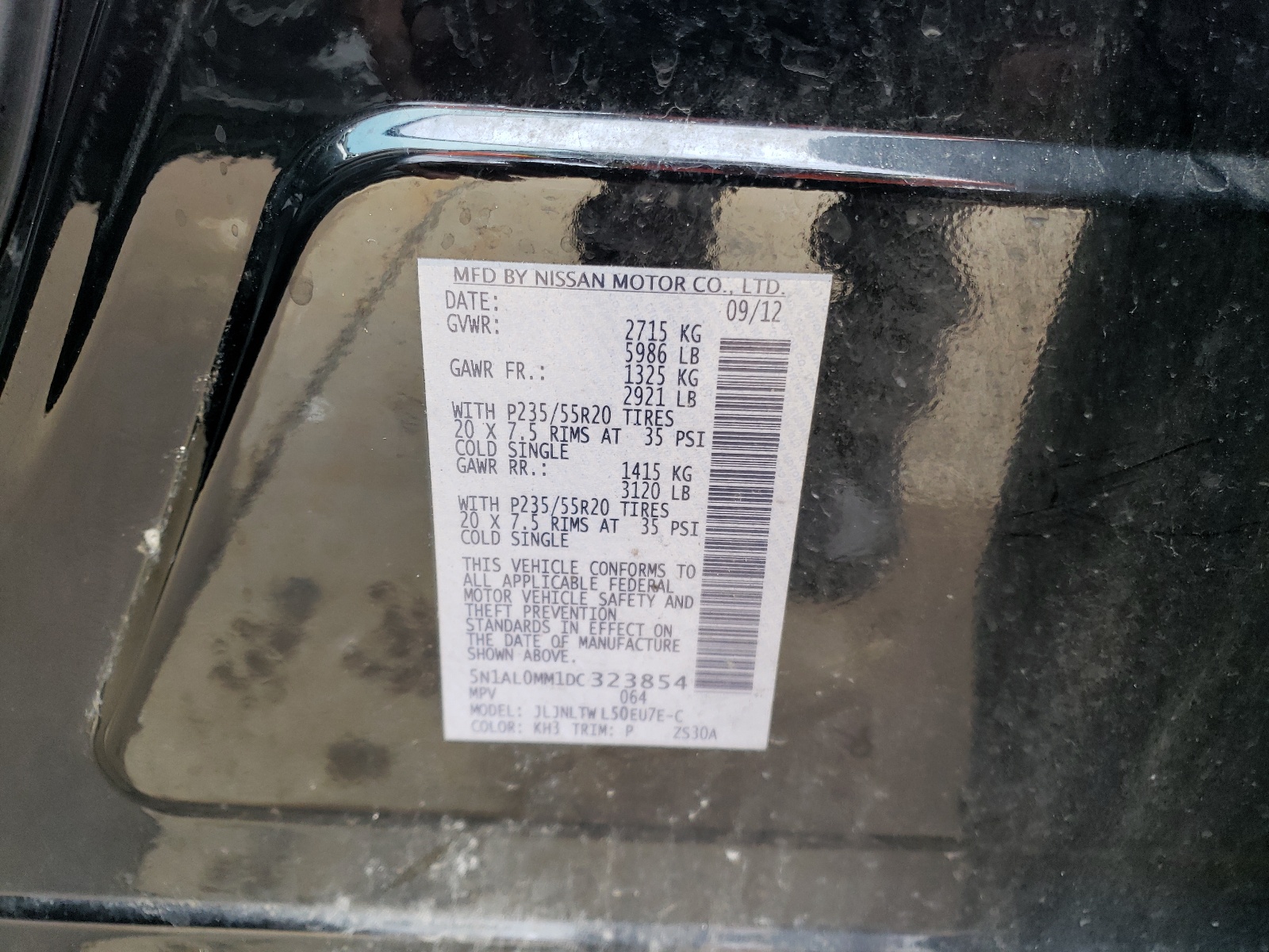 5N1AL0MM1DC323854 2013 Infiniti Jx35