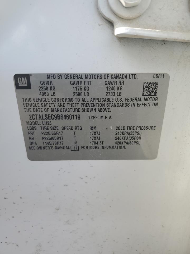 2011 GMC Terrain Sle VIN: 2CTALSEC9B6460119 Lot: 61446943