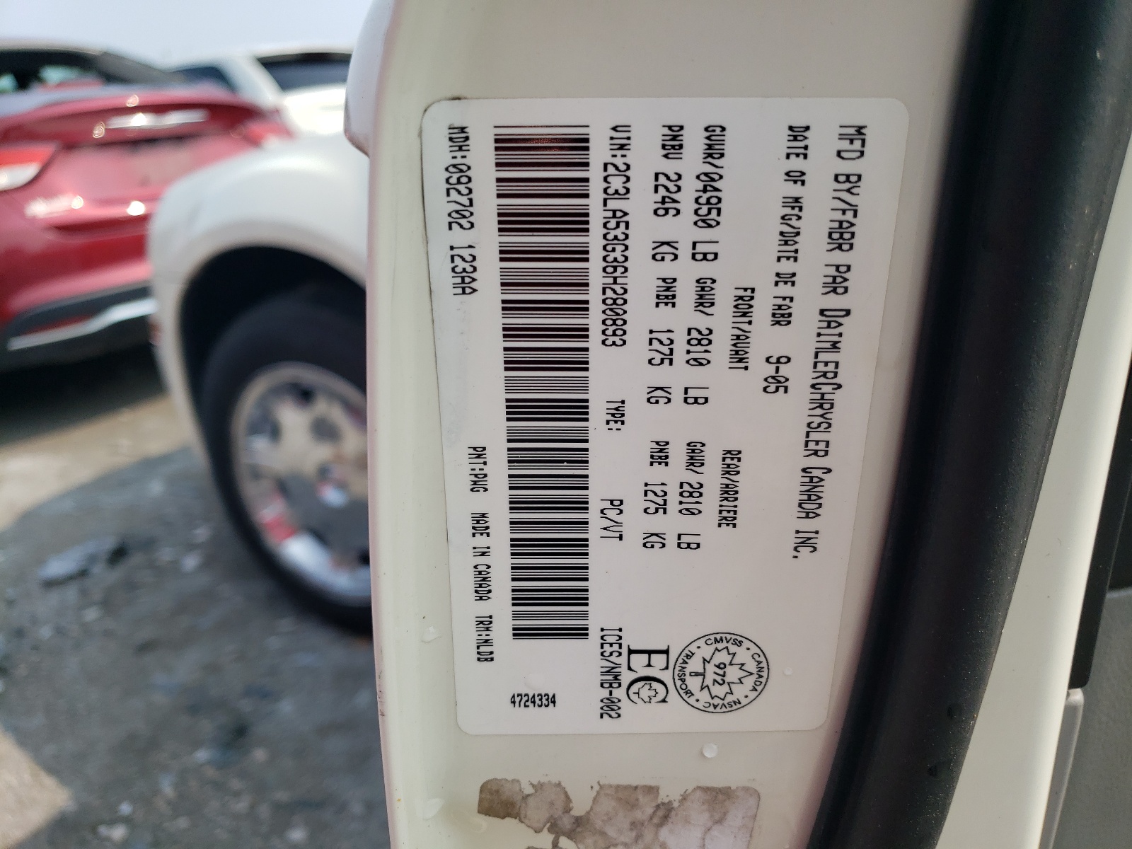 2C3LA53G36H280893 2006 Chrysler 300 Touring