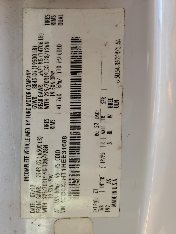 2017 Ford F550 Super Duty VIN: 1FD0X5HT1HEE31688 Lot: 61186533