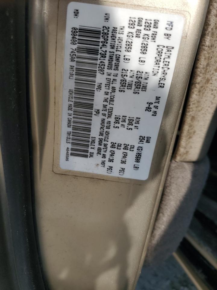 2003 Chrysler Town & Country Limited VIN: 2C8GP64L73R145207 Lot: 67750873