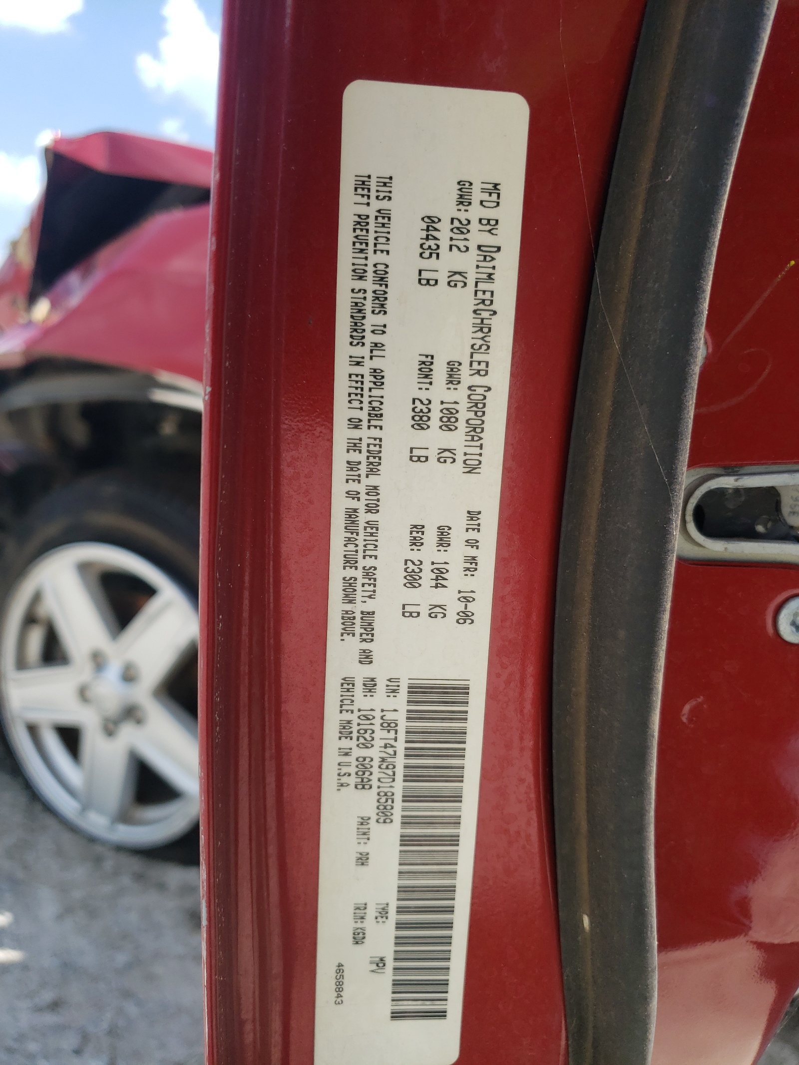 1J8FT47W97D185809 2007 Jeep Compass