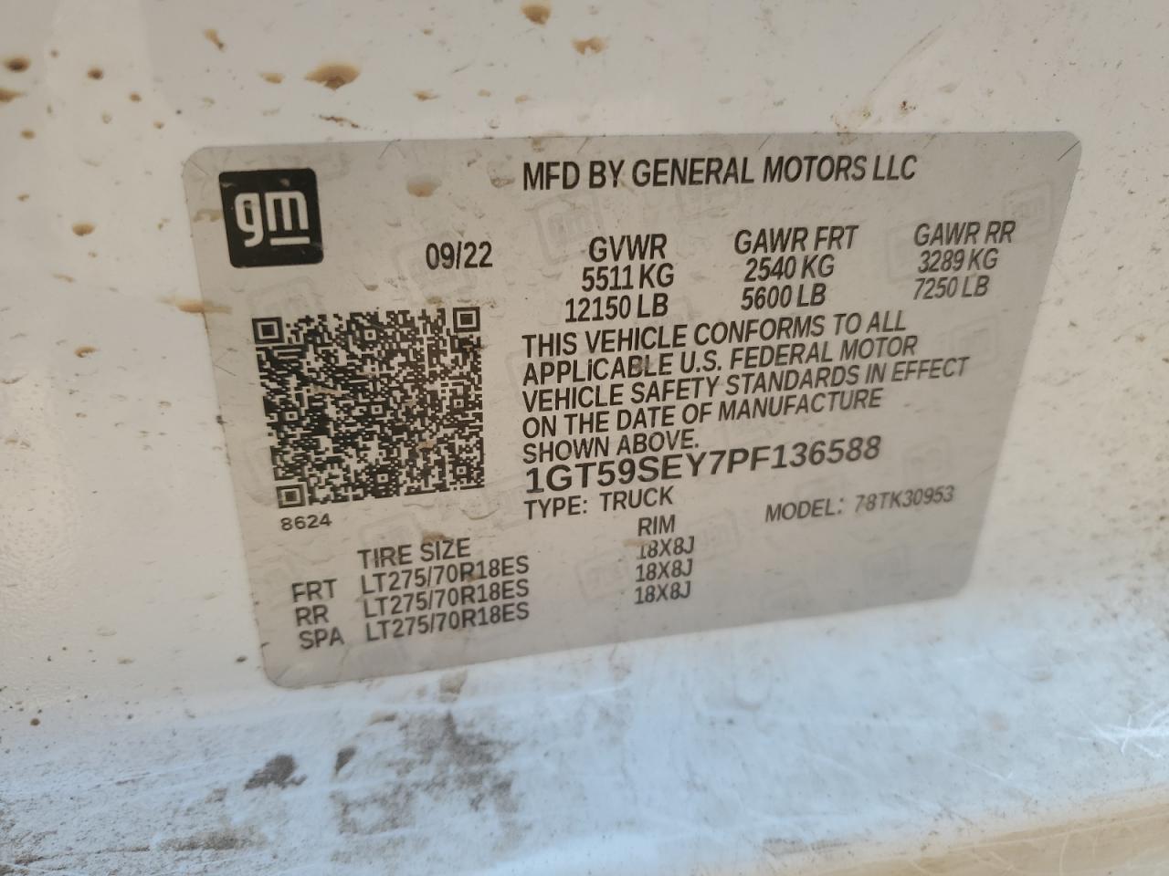 1GT59SEY7PF136588 2023 GMC Sierra K3500