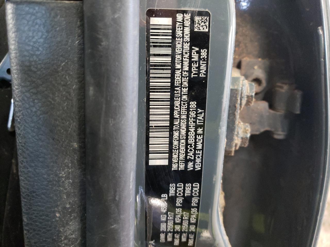 2017 Jeep Renegade Latitude VIN: ZACCJBBB4HPF96188 Lot: 59067283