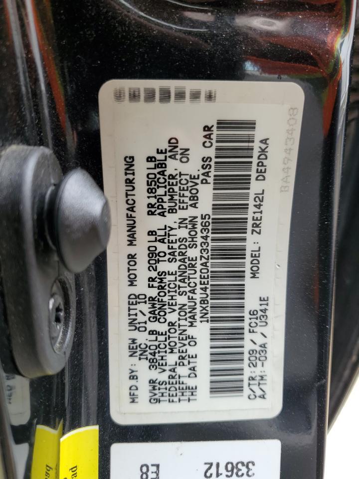 1NXBU4EE0AZ334365 2010 Toyota Corolla Base