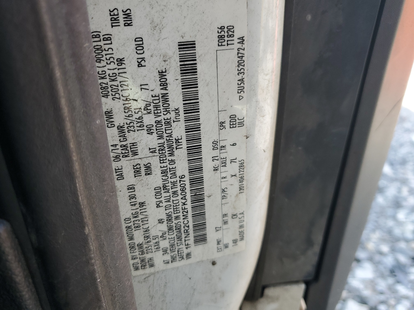 1FTNR2CM2FKA06076 2015 Ford Transit T-250