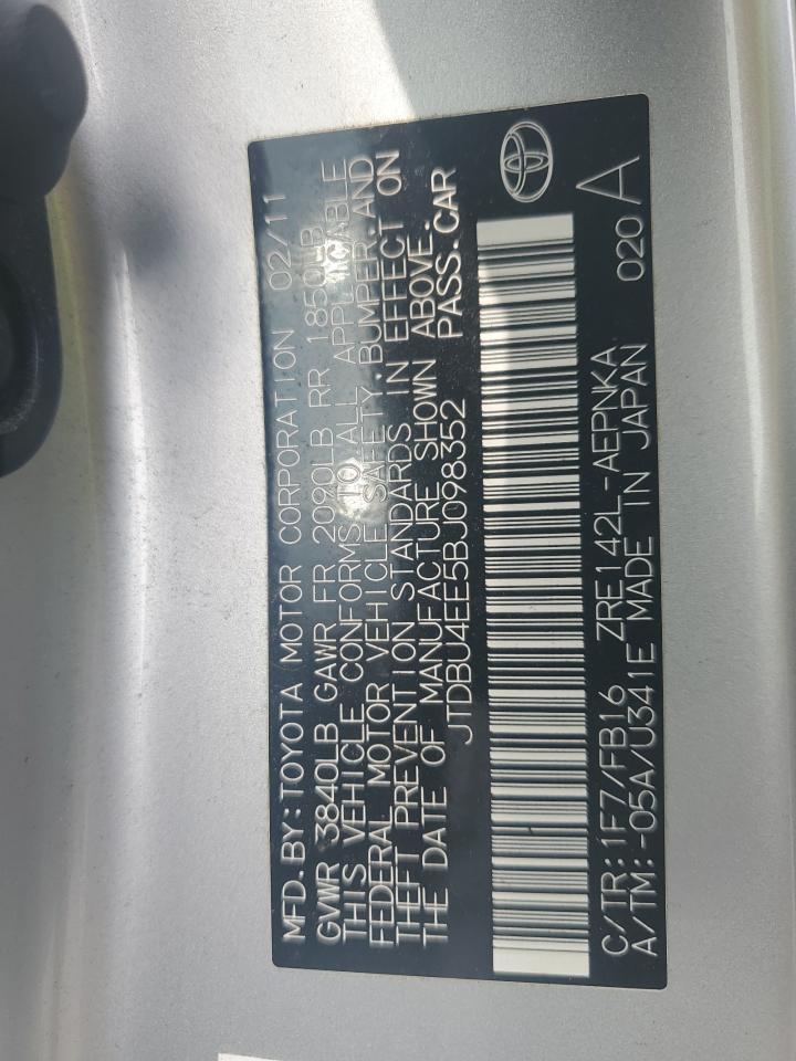 JTDBU4EE5BJ098352 2011 Toyota Corolla Base