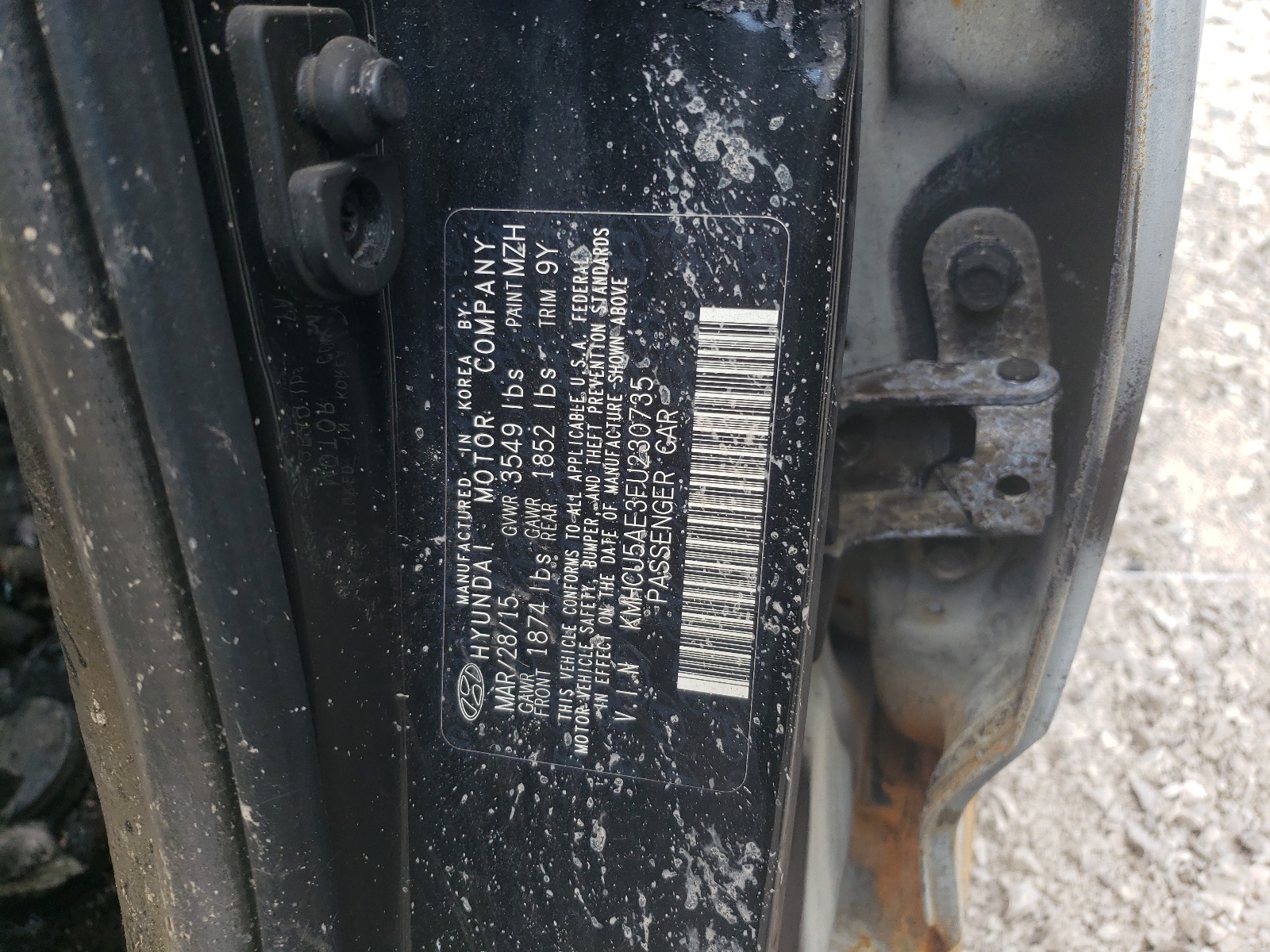 KMHCU5AE3FU230735 2015 Hyundai Accent Gls