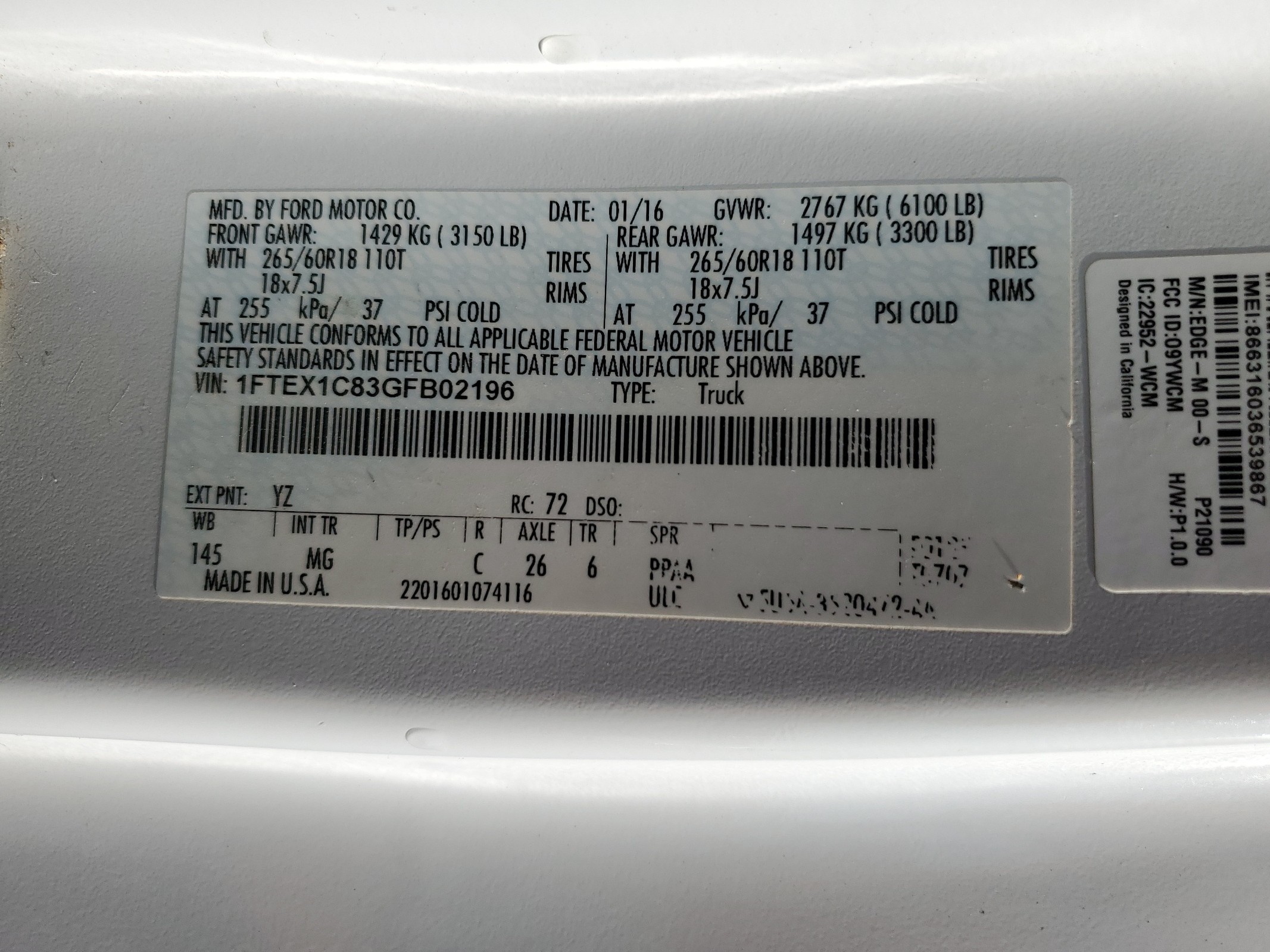 1FTEX1C83GFB02196 2016 Ford F150 Super Cab