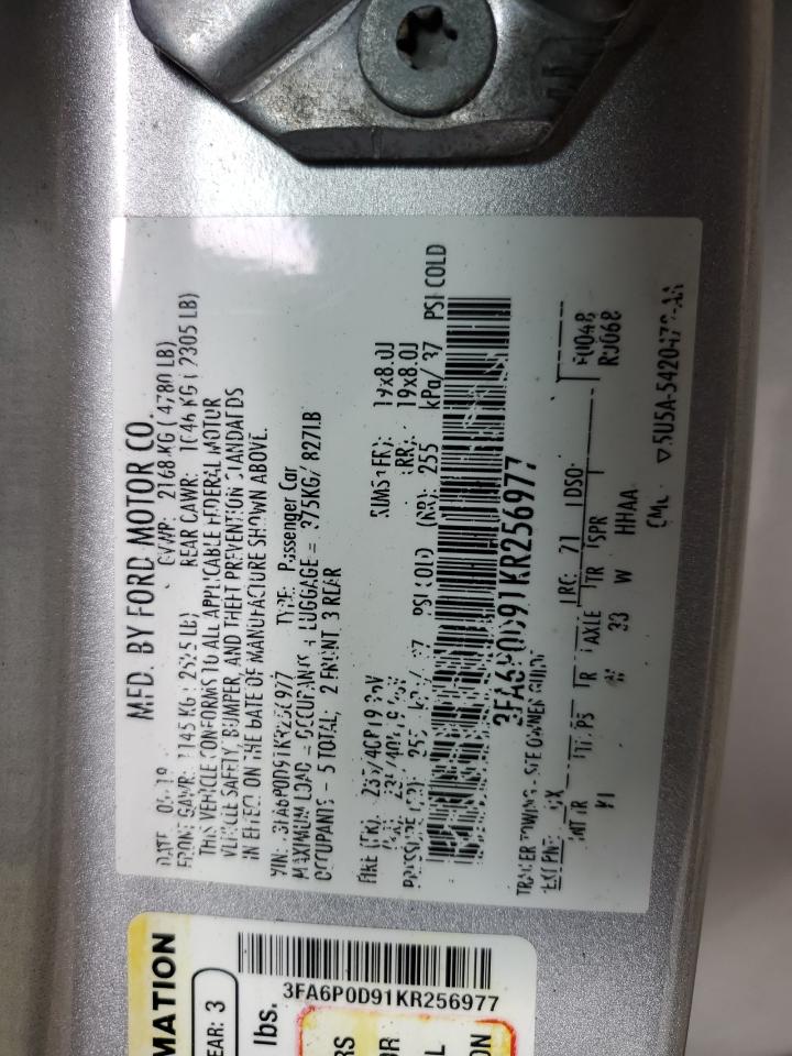 3FA6P0D91KR256977 2019 Ford Fusion Titanium