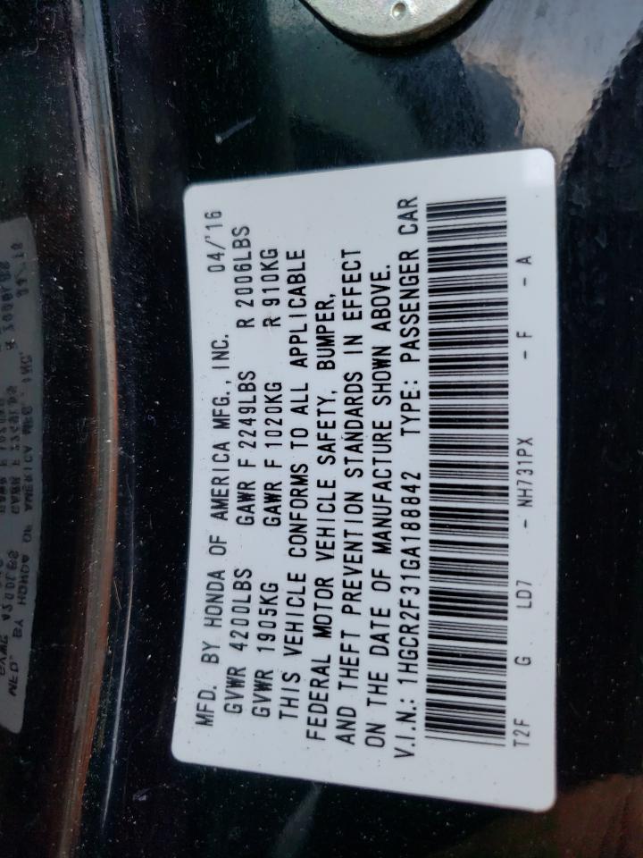 1HGCR2F31GA188842 2016 Honda Accord Lx