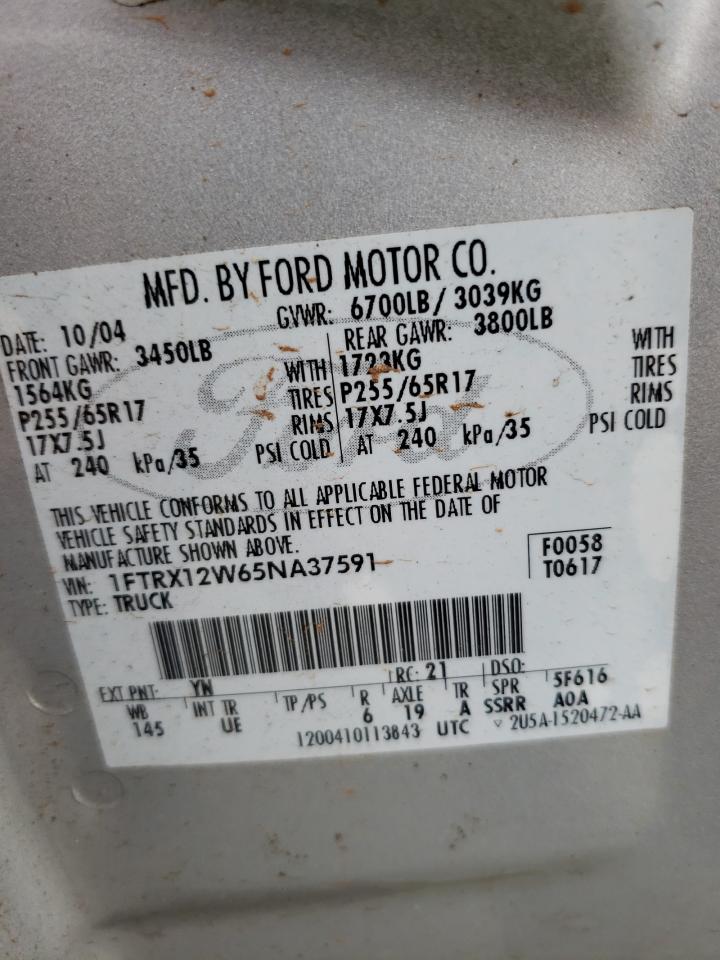 1FTRX12W65NA37591 2005 Ford F150