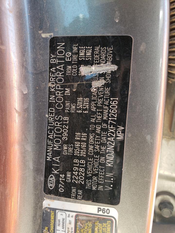 2015 Kia Soul VIN: KNDJN2A2XF7126061 Lot: 67089335