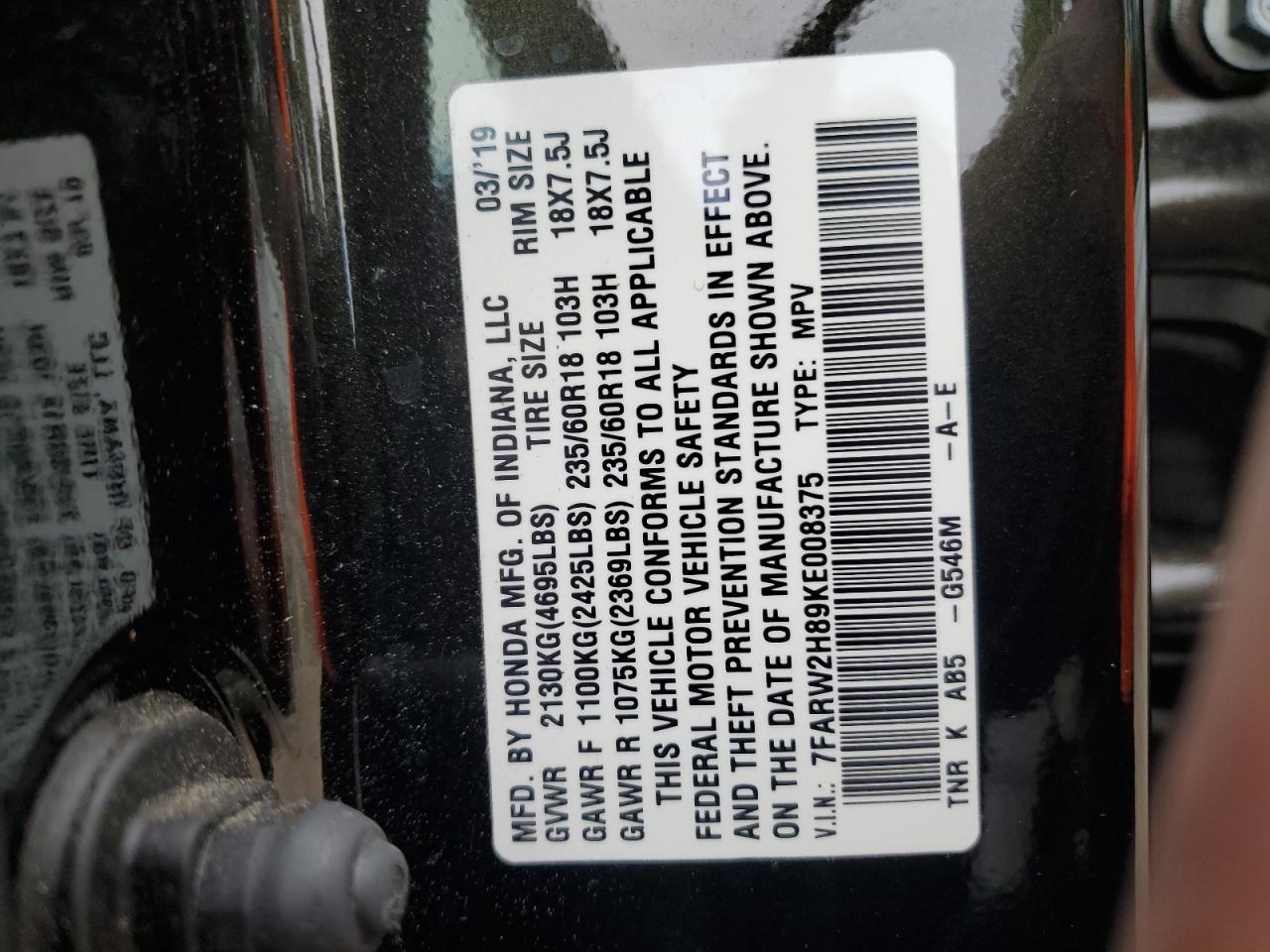 7FARW2H89KE008375 2019 Honda Cr-V Exl