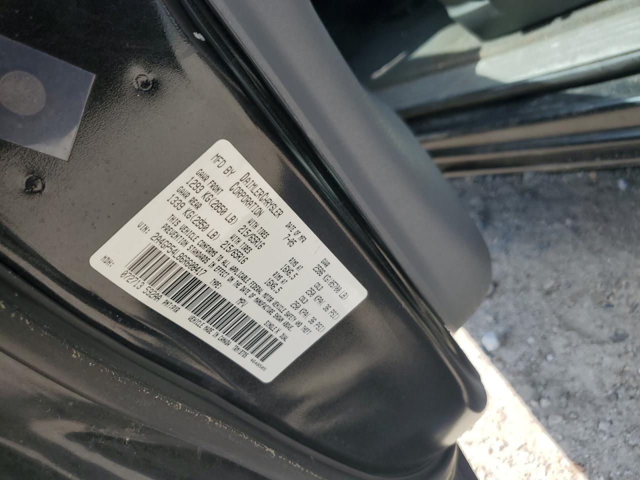 2006 Chrysler Town & Country Touring VIN: 2A4GP54L86R608417 Lot: 57155034