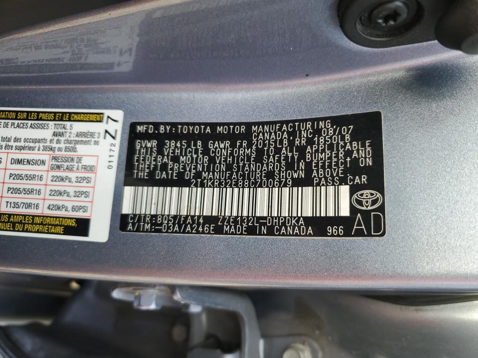 2T1KR32E88C700679 2008 Toyota Corolla Matrix Xr