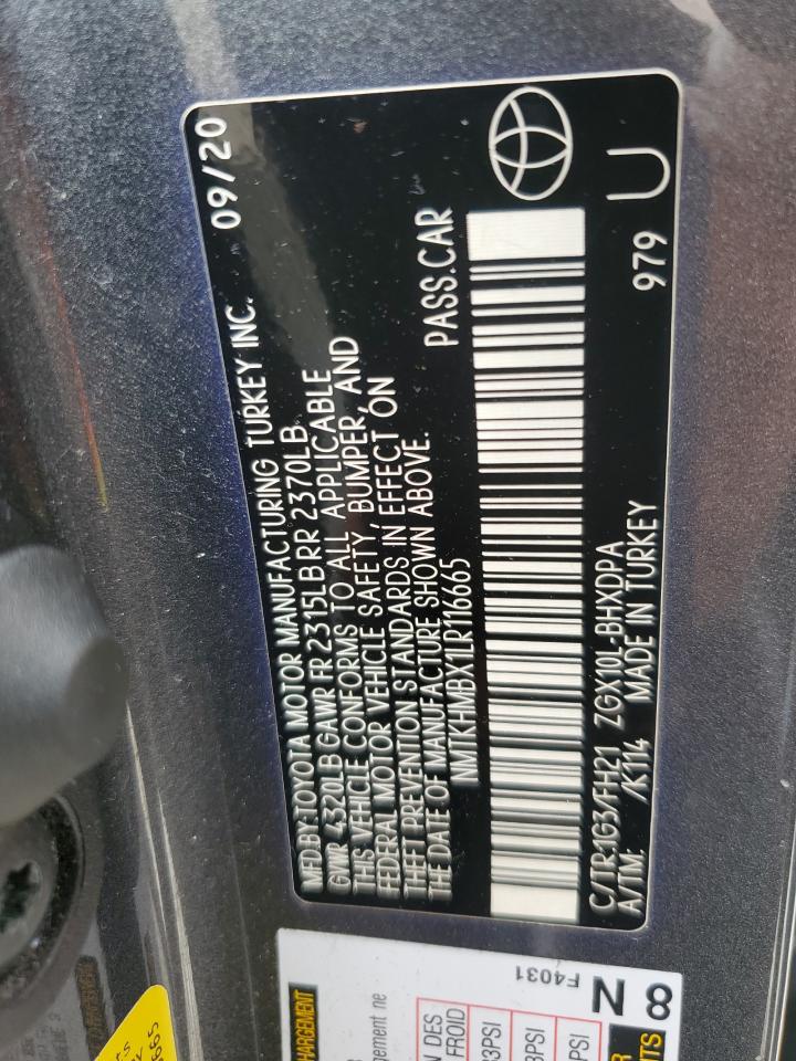 2020 Toyota C-Hr Xle VIN: NMTKHMBX1LR116665 Lot: 62056494