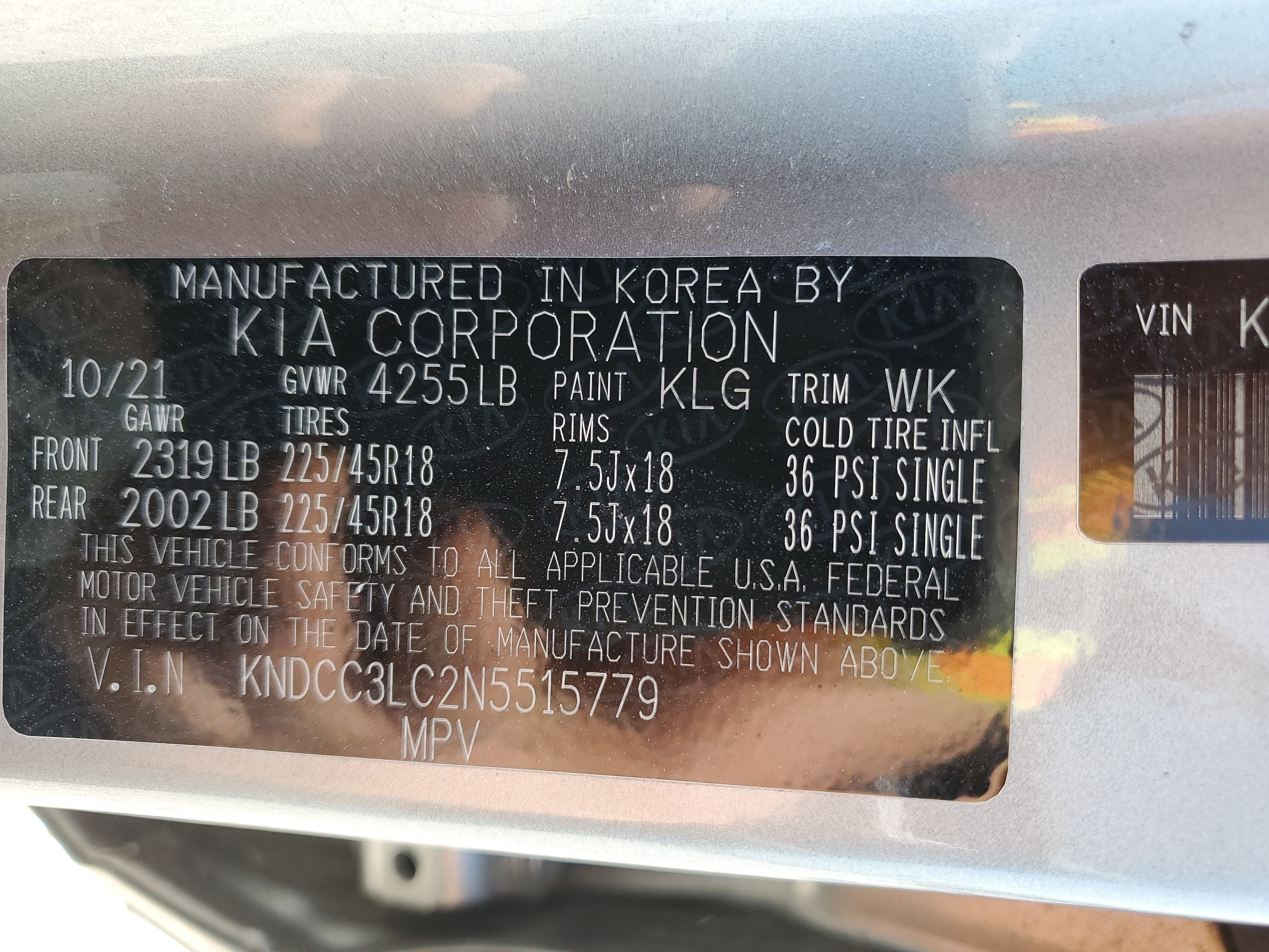 KNDCC3LC2N5515779 2022 Kia Niro Touring Special Edition