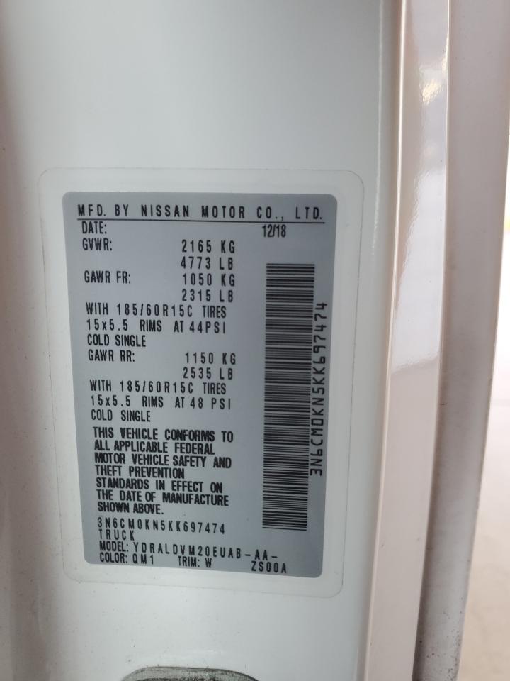 2019 Nissan Nv200 2.5S VIN: 3N6CM0KN5KK697474 Lot: 61401244