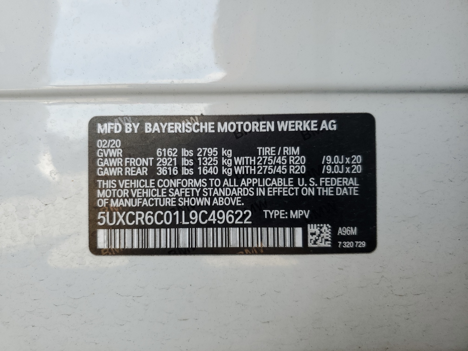 5UXCR6C01L9C49622 2020 BMW X5 xDrive40I
