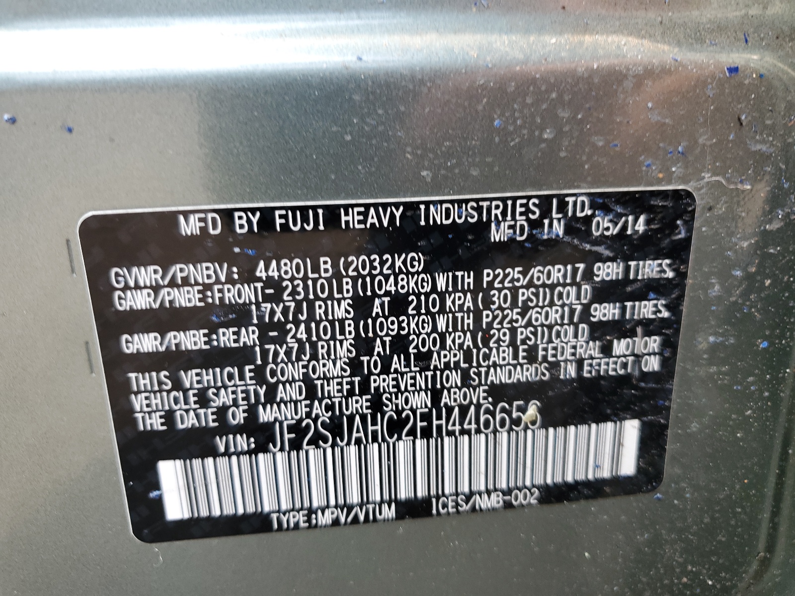 JF2SJAHC2FH446656 2015 Subaru Forester 2.5I Limited