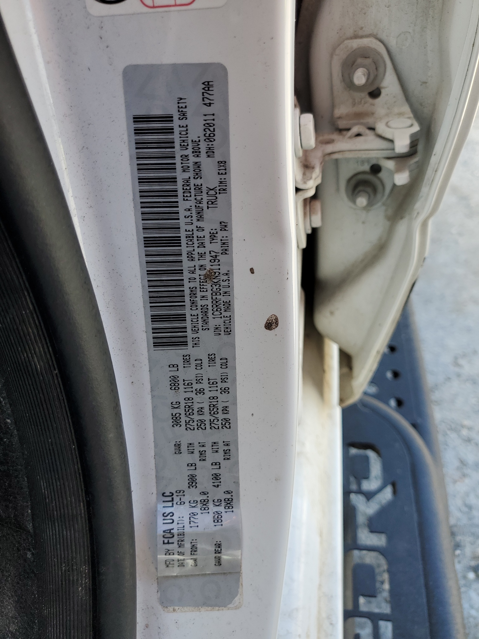 1C6RRFBG3KN911947 2019 Ram 1500 Big Horn/Lone Star