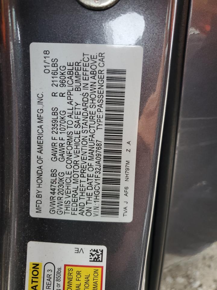 1HGCV1F32JA097687 2018 Honda Accord Sport