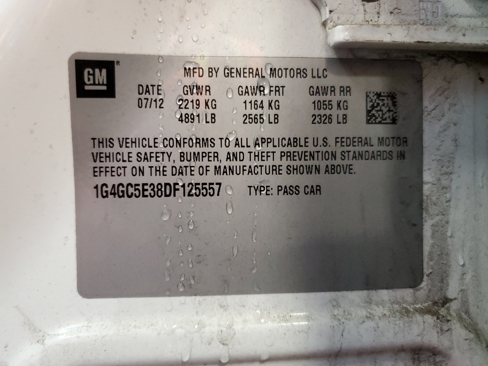 1G4GC5E38DF125557 2013 Buick Lacrosse