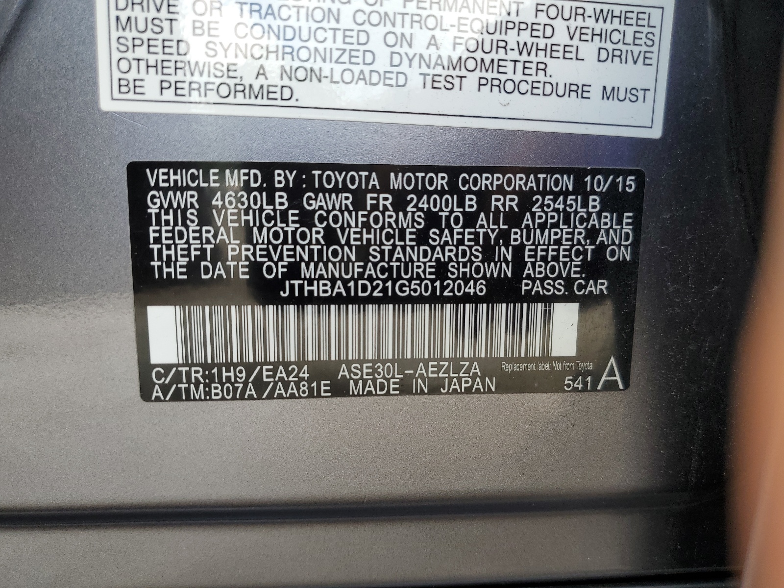 JTHBA1D21G5012046 2016 Lexus Is 200T