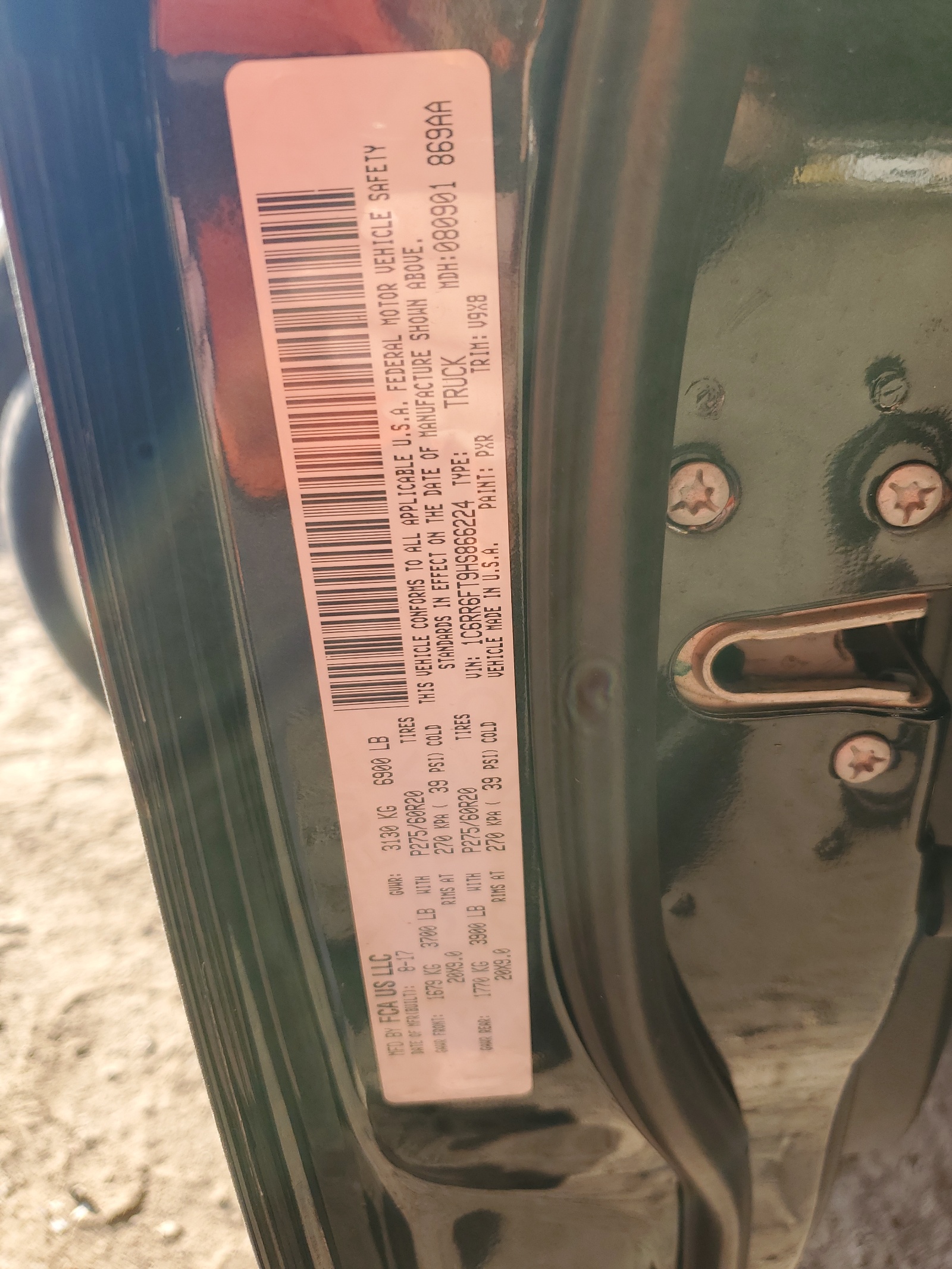 1C6RR6FT9HS866224 2017 Ram 1500 St