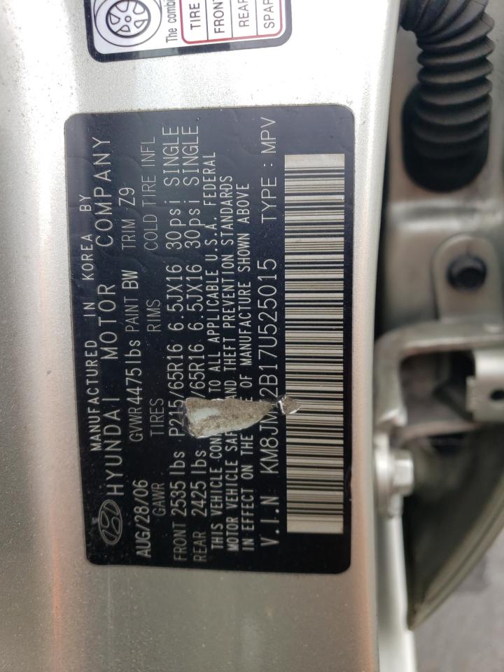 2007 Hyundai Tucson Gls VIN: KM8JM12B17U525015 Lot: 63320634