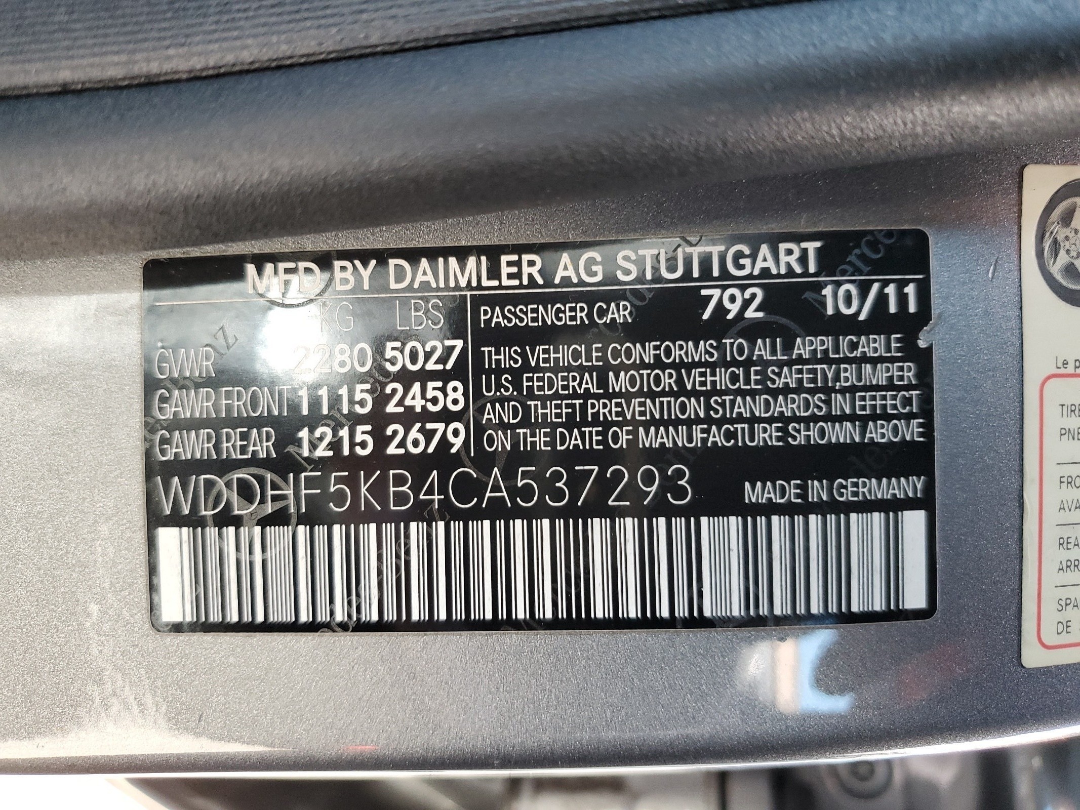 WDDHF5KB4CA537293 2012 Mercedes-Benz E 350