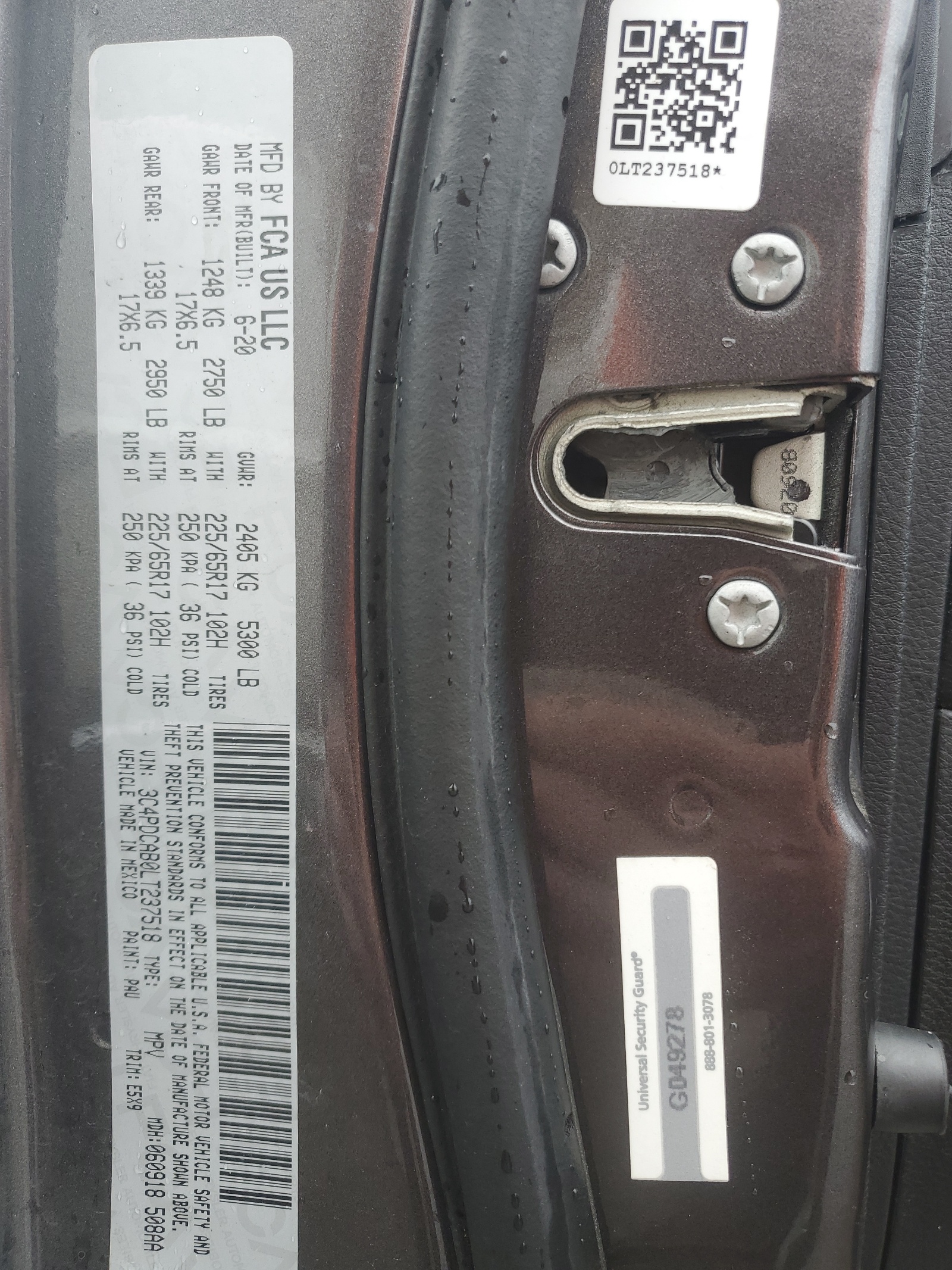 3C4PDCAB0LT237518 2020 Dodge Journey Se