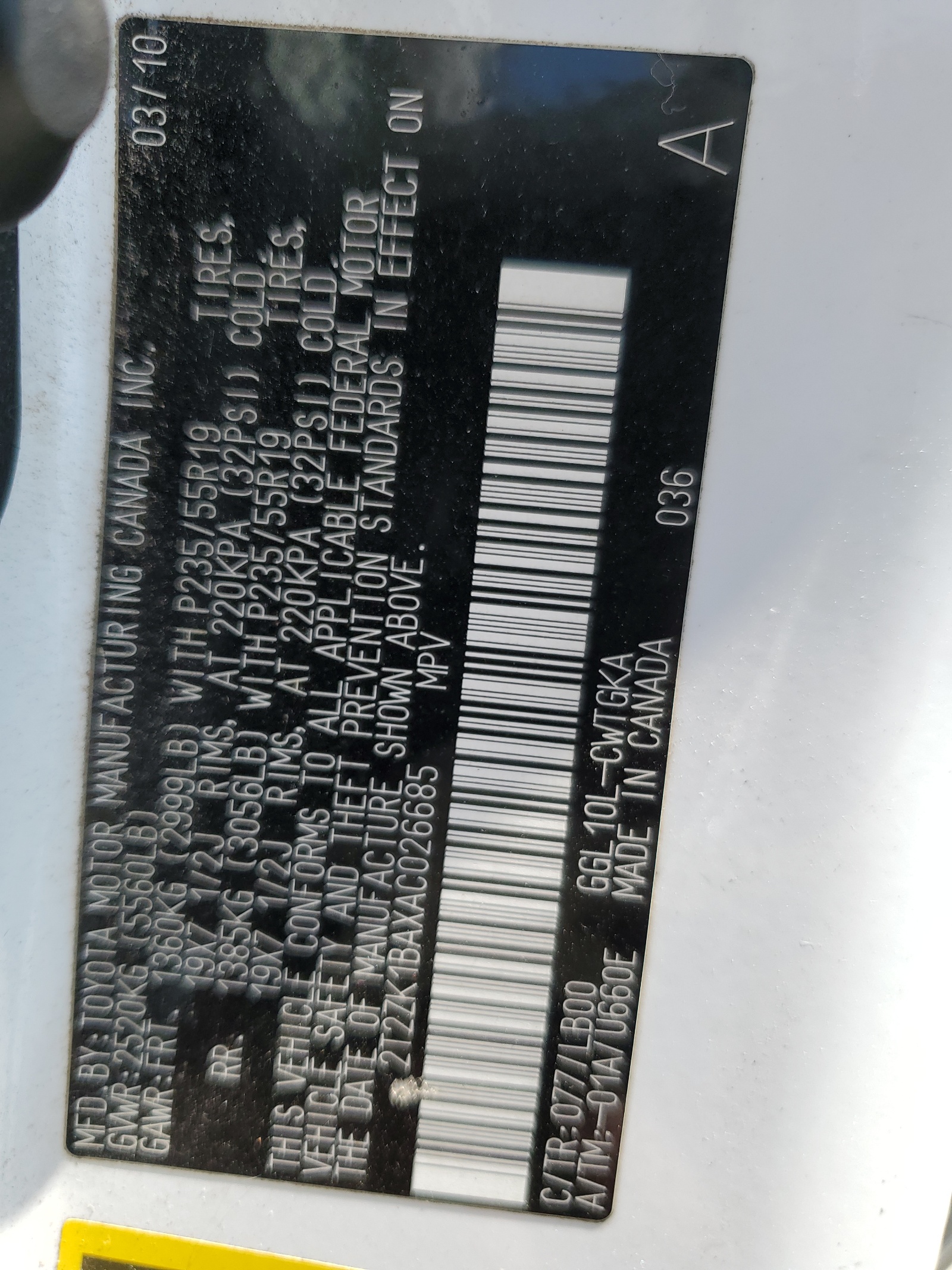 2T2ZK1BAXAC026685 2010 Lexus Rx 350