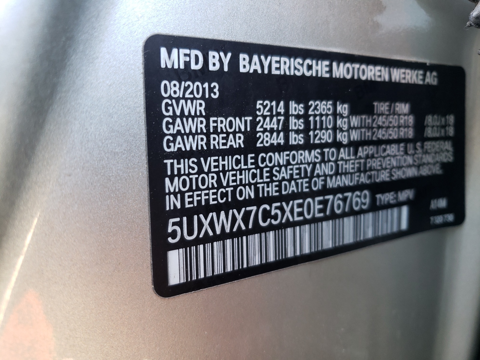 5UXWX7C5XE0E76769 2014 BMW X3 xDrive35I
